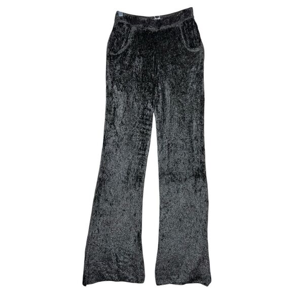 NEW Aya Muse Textured Knit Pants Gray Pull On Elastic Waist Straight Leg XS